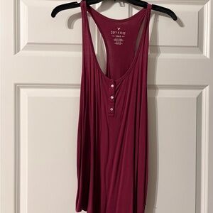 Women's Burgundy Tank Top Soft and Sexy American Eagle
